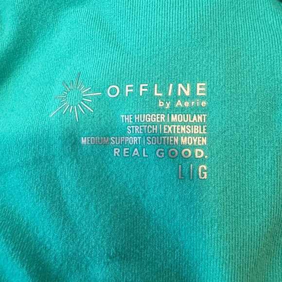 Aerie Offline The Hugger Medium Support Sports Bra Large Teal - Picture 3 of 3